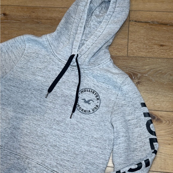 Hollister Light Gray Hoodie with Black Details - Picture 2 of 7